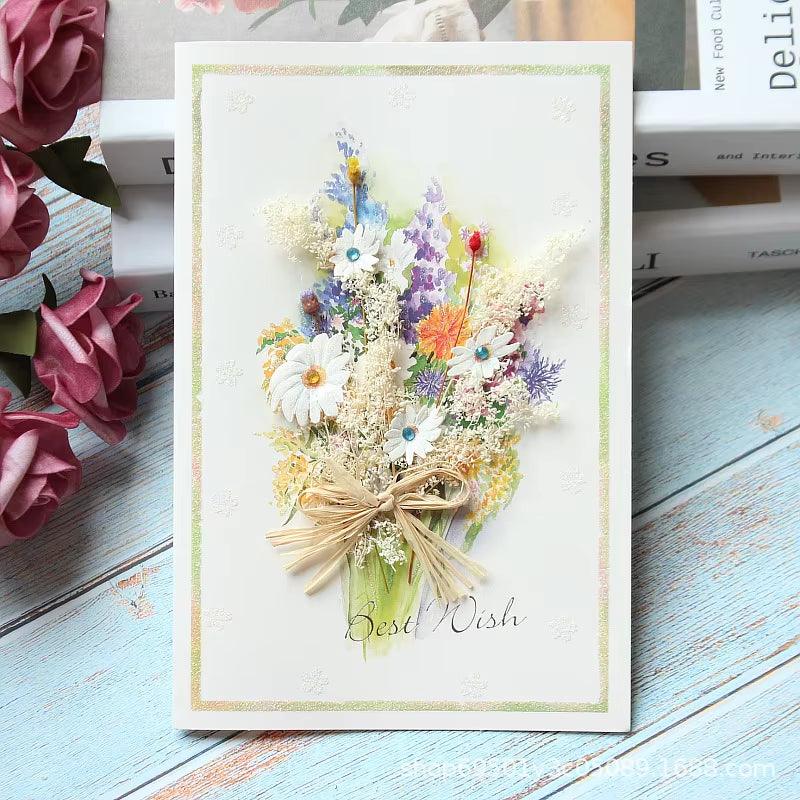 Romantic Flower Greeting Card – Handmade Thank You, Wedding, Birthday, & Holiday Card (Choose Your Design) - Cupid's Treasures