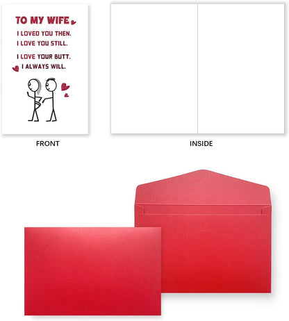 Funny Romantic Birthday Card for Wife – Naughty Anniversary Card for Her from Husband, Wedding or Valentine's Day - Cupid's Treasures