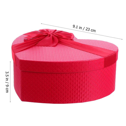 Heart-Shaped Gift Box with Cover & Ribbon - Cupid's Treasures