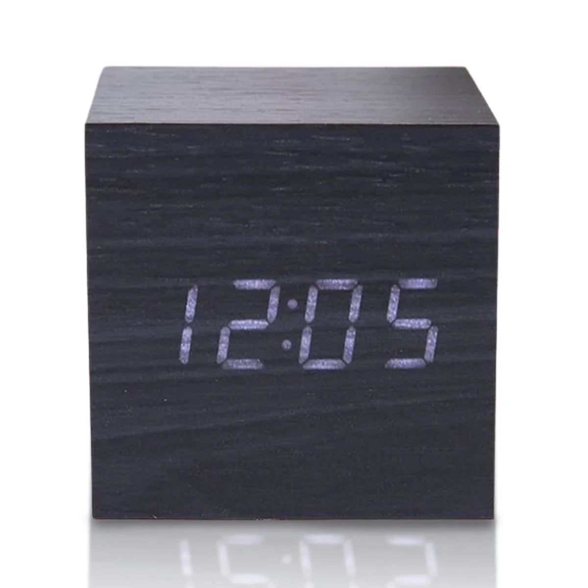 Minimalist Wooden LED Table Clock – Modern Alarm Clock with Voice Control & Temperature Display