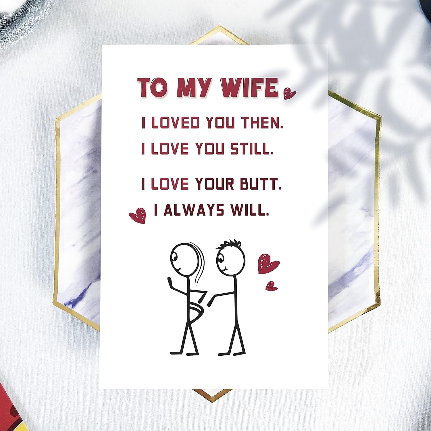 Funny Romantic Birthday Card for Wife – Naughty Anniversary Card for Her from Husband, Wedding or Valentine's Day - Cupid's Treasures