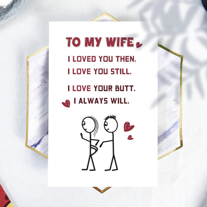 Funny Romantic Birthday Card for Wife – Naughty Anniversary Card for Her from Husband, Wedding or Valentine's Day - Cupid's Treasures