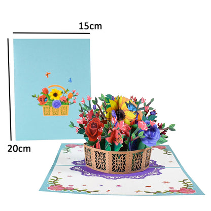 3D Pop-Up Flower Greeting Card – Perfect for Any Occasion- Valentine's Day- Mother's Day - Cupid's Treasures