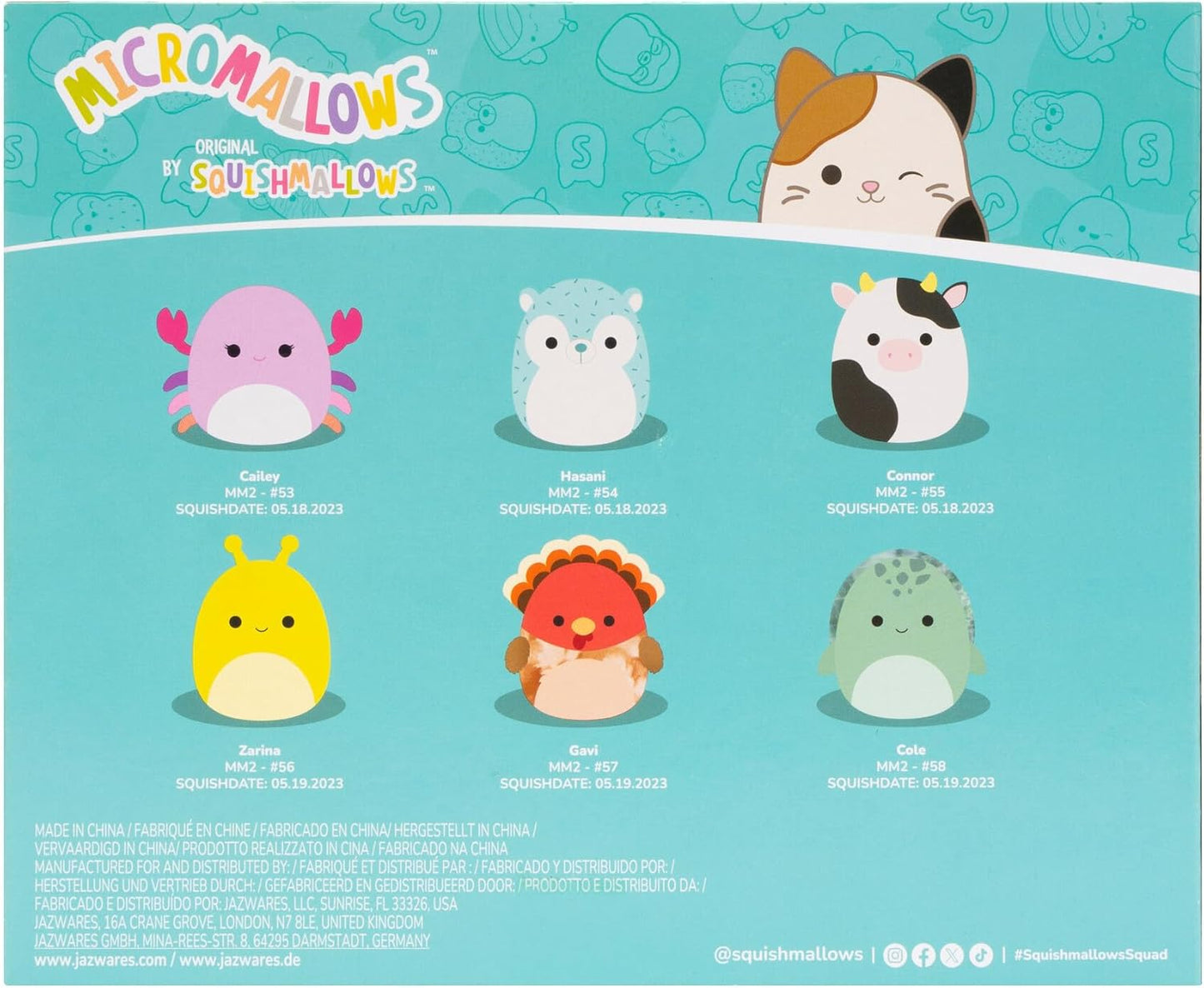 Micromallows 6-Pack – Cute Mini Plush Collection Featuring Cailey Crab, Connor Cow, and More - Cupid's Treasures