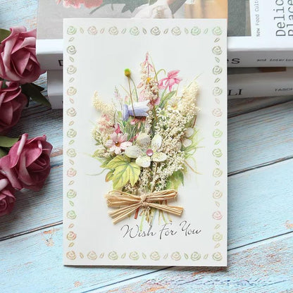 Romantic Flower Greeting Card – Handmade Thank You, Wedding, Birthday, & Holiday Card (Choose Your Design) - Cupid's Treasures