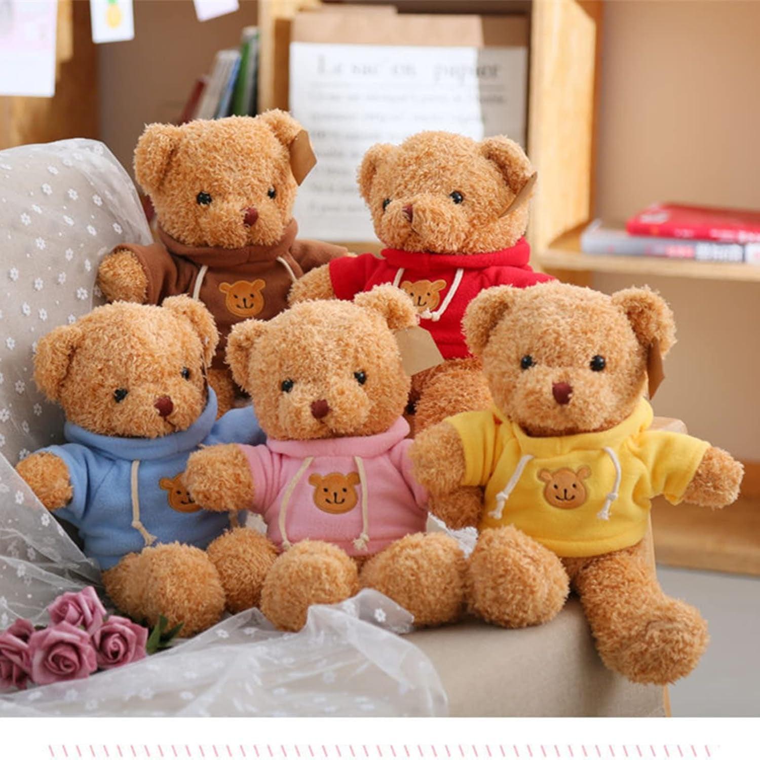 11.8-Inch Plush Teddy Bear with Hoodie - Cupid's Treasures