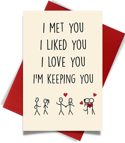 Cupid’s Treasures Funny Valentine’s Day Card for Him and Her - I Met You...