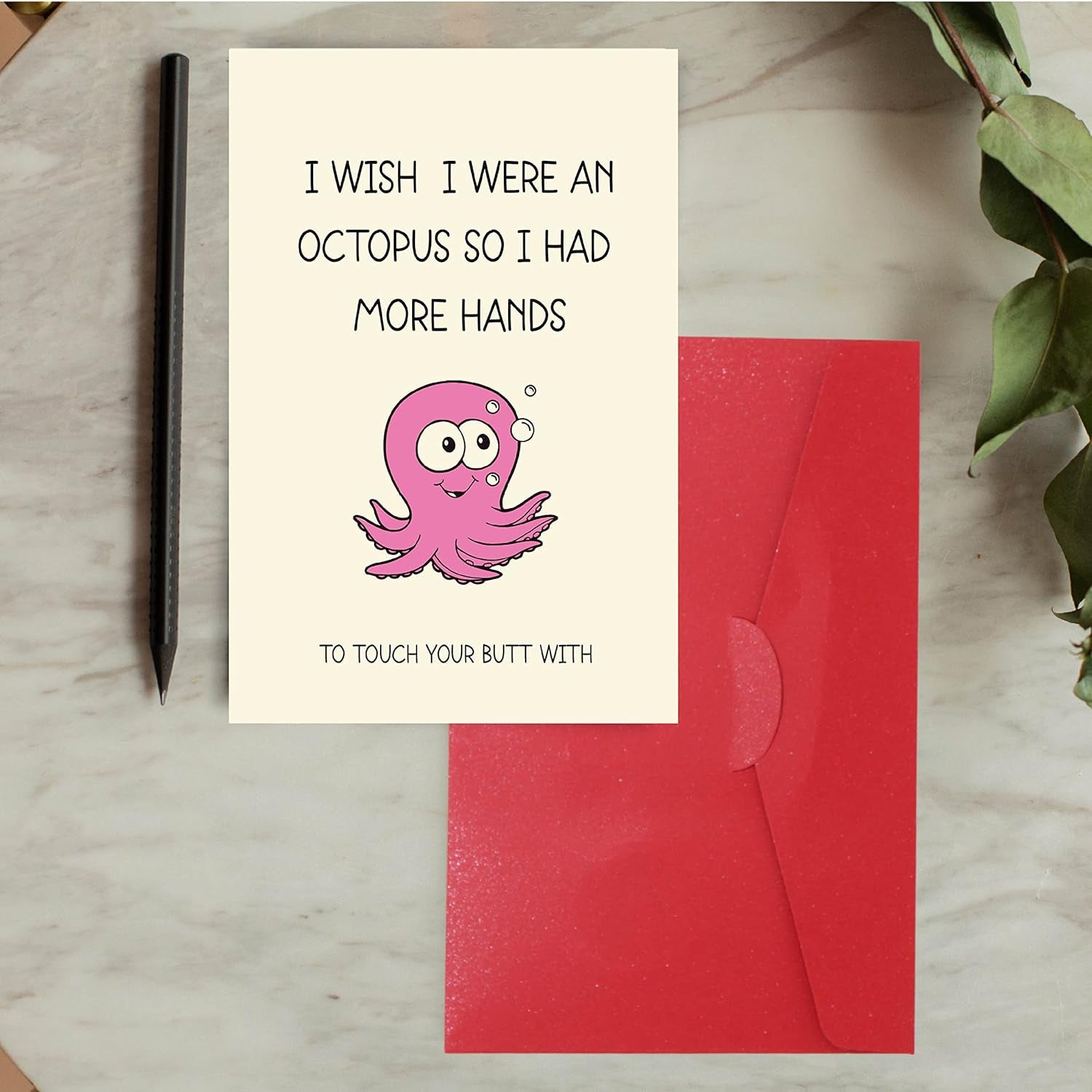 Cupid’s Treasures Funny Valentine’s Day Card for Him and He - Octopus 