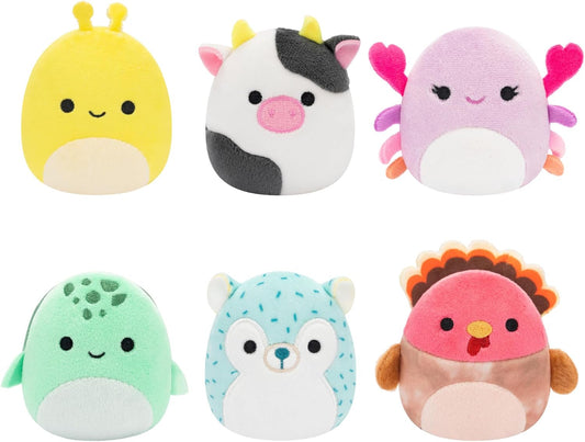 Micromallows 6-Pack – Cute Mini Plush Collection Featuring Cailey Crab, Connor Cow, and More - Cupid's Treasures