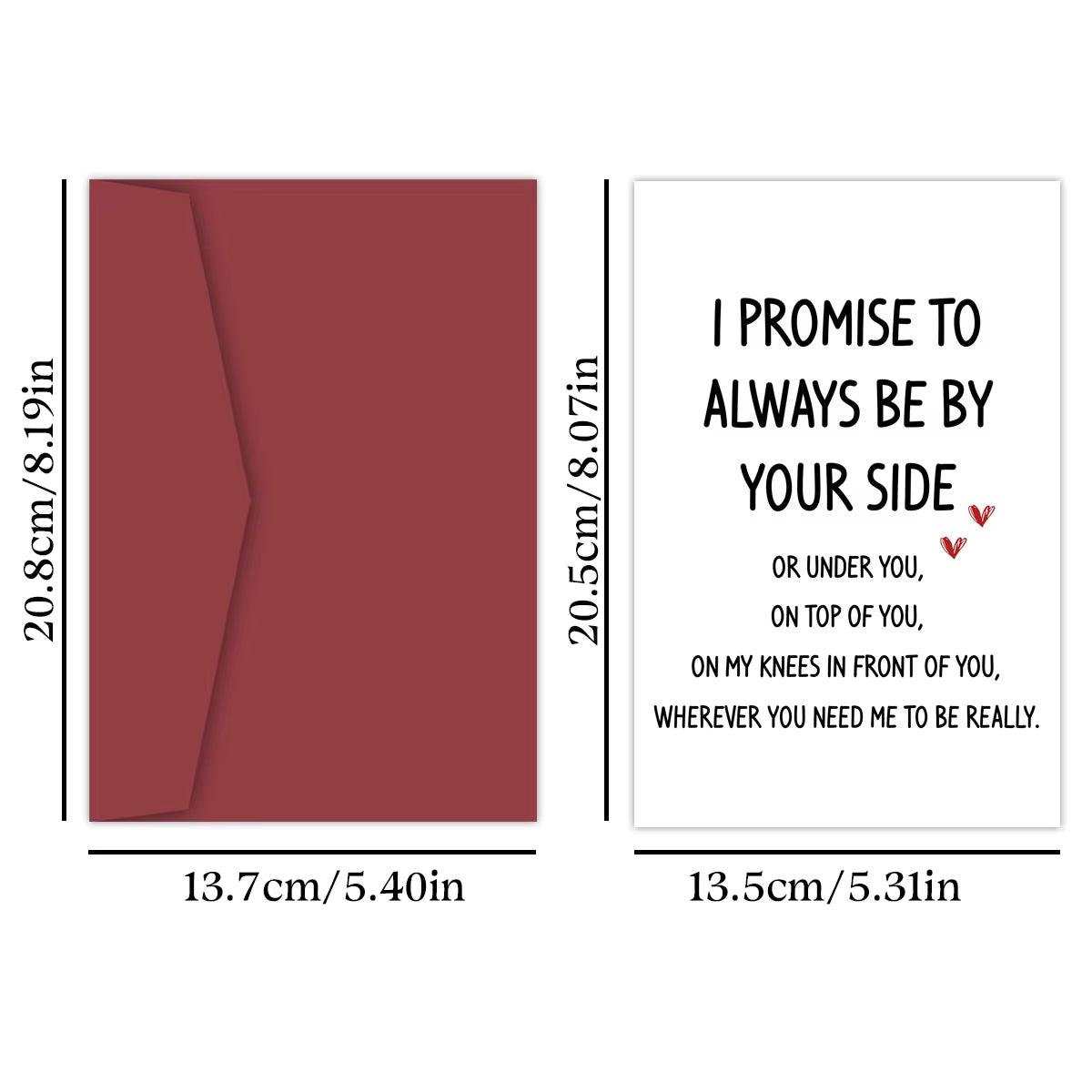 Funny Anniversary Card – 'I Promise to Always Be by Your Side' for Valentine’s Day, Birthdays, and Special Occasions - Cupid's Treasures