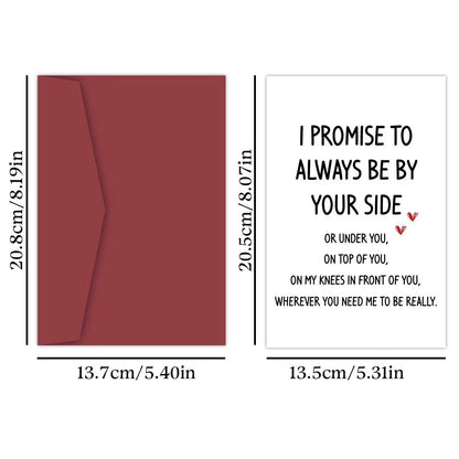 Funny Anniversary Card – 'I Promise to Always Be by Your Side' for Valentine’s Day, Birthdays, and Special Occasions - Cupid's Treasures