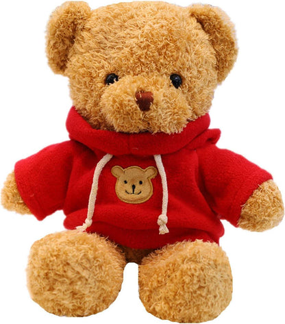 11.8-Inch Plush Teddy Bear with Hoodie - Cupid's Treasures