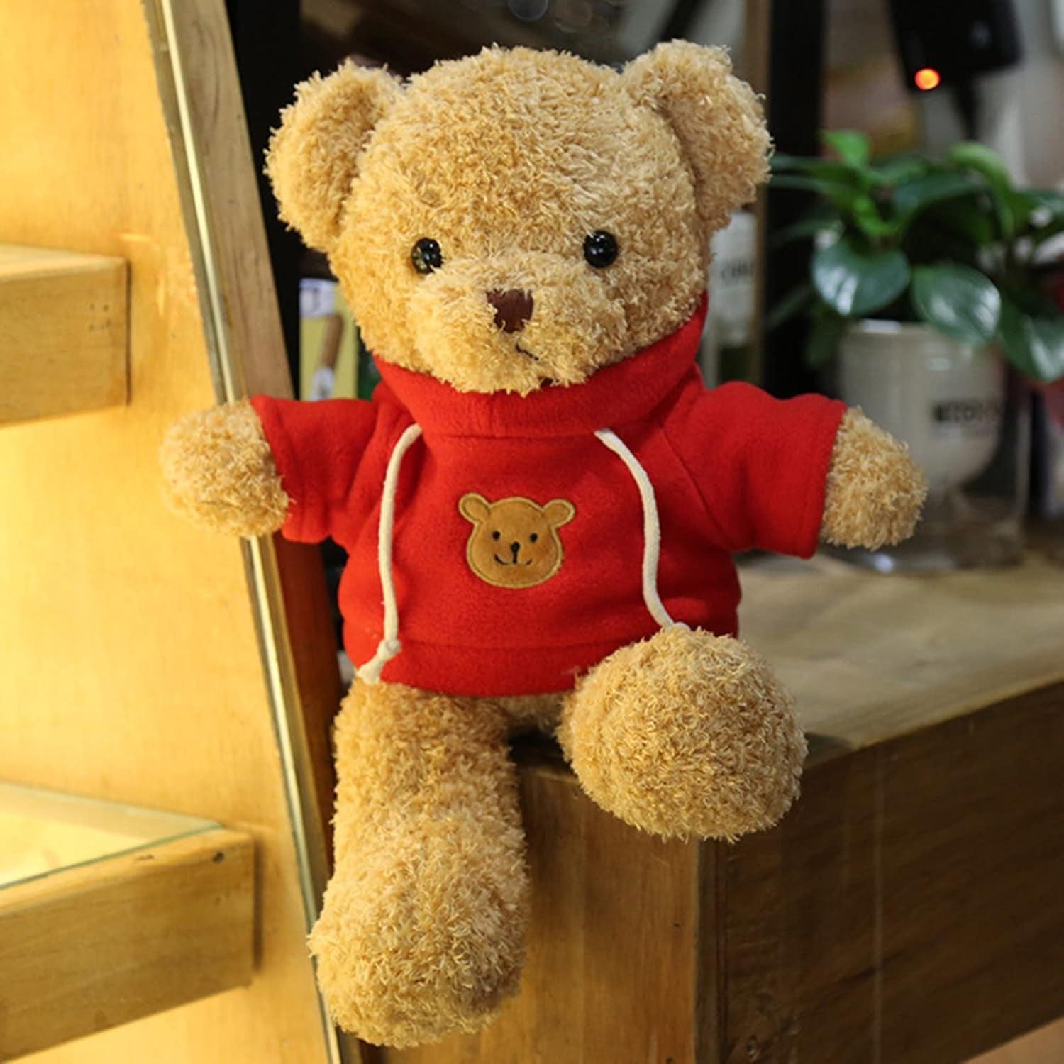 11.8-Inch Plush Teddy Bear with Hoodie - Cupid's Treasures