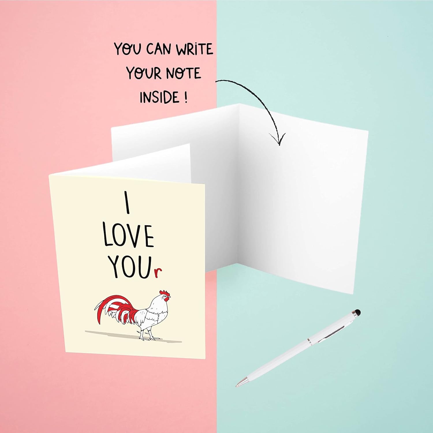 Cupid’s Treasures Funny Valentine’s Day Card for Him – Hilarious Greeting Card with Red Envelope