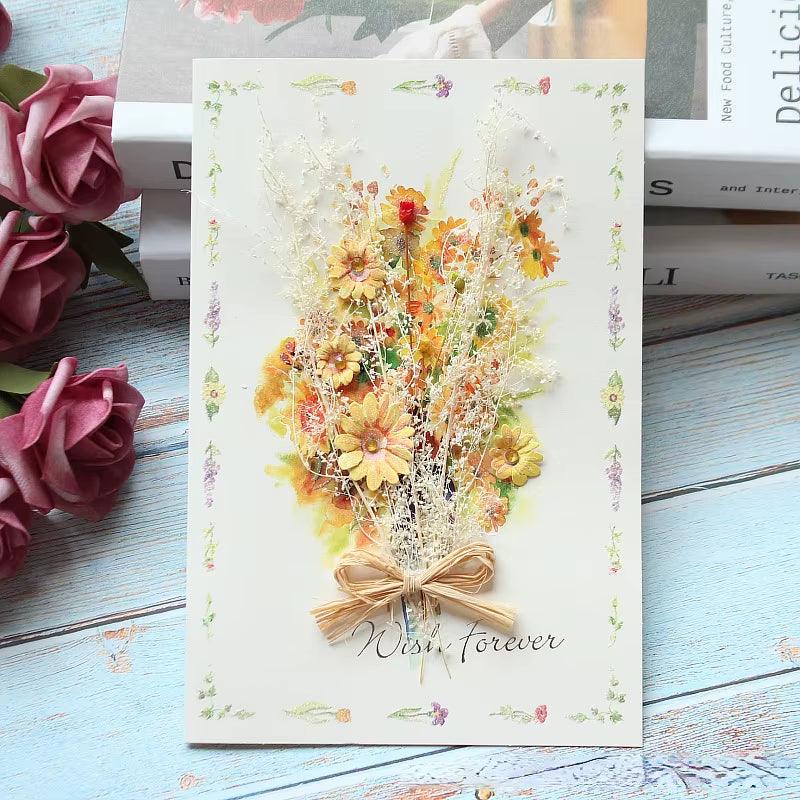 Romantic Flower Greeting Card – Handmade Thank You, Wedding, Birthday, & Holiday Card (Choose Your Design) - Cupid's Treasures