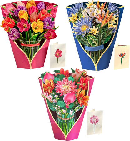 A Bloom for Every Occasion – 3D Pop-Up Flower Greeting Cards - Designed by Hand - Cupid's Treasures