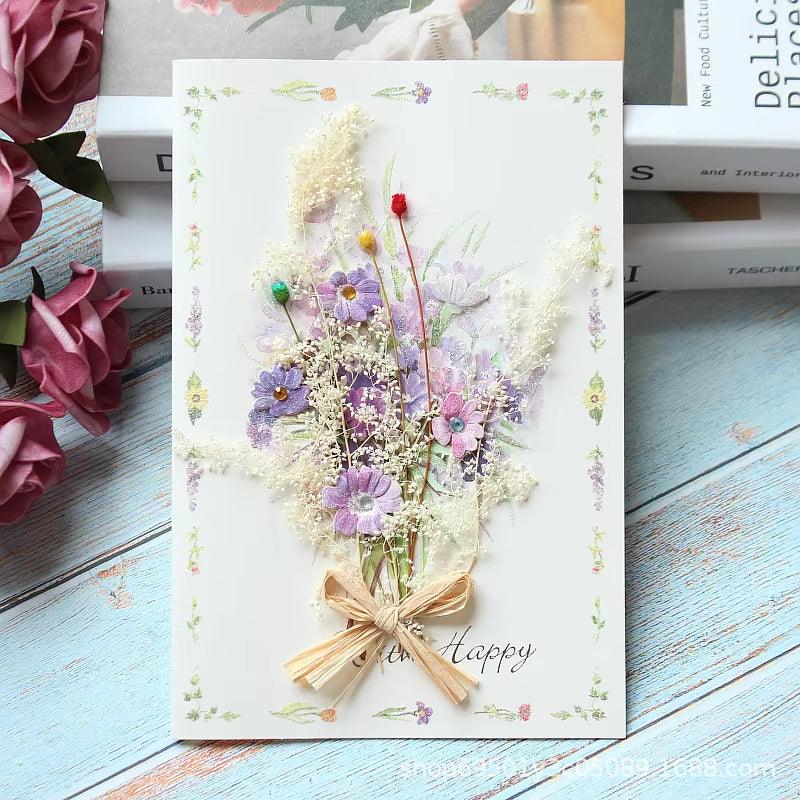 Romantic Flower Greeting Card – Handmade Thank You, Wedding, Birthday, & Holiday Card (Choose Your Design) - Cupid's Treasures