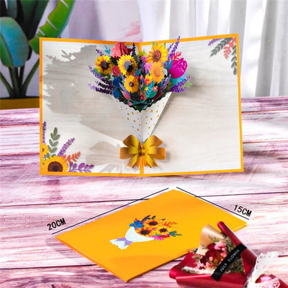 3D Pop-Up Flower Greeting Card – Perfect for Any Occasion- Valentine's Day- Mother's Day - Cupid's Treasures