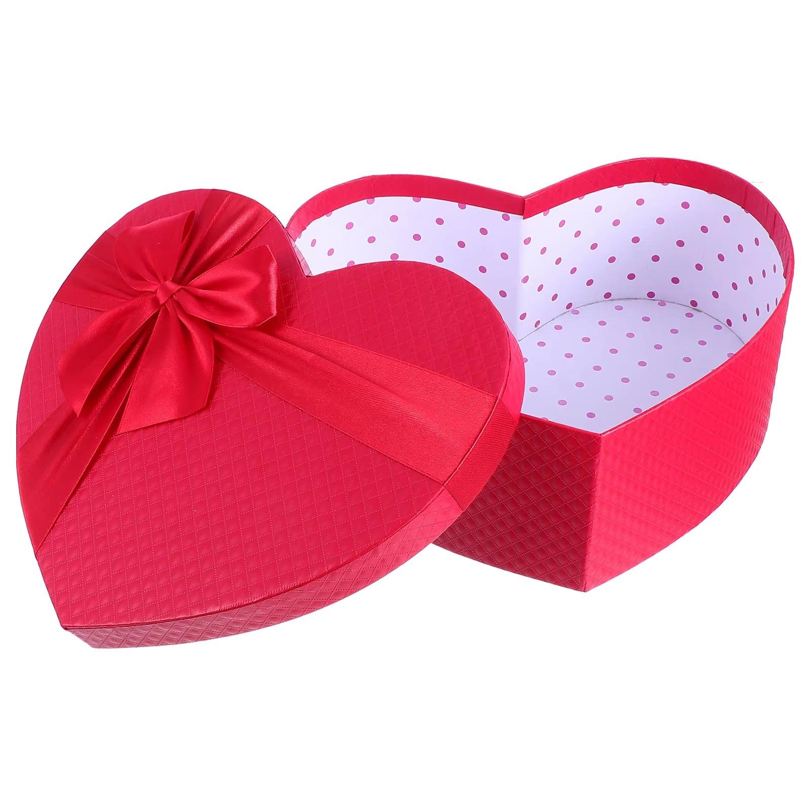 Heart-Shaped Gift Box with Cover & Ribbon - Cupid's Treasures