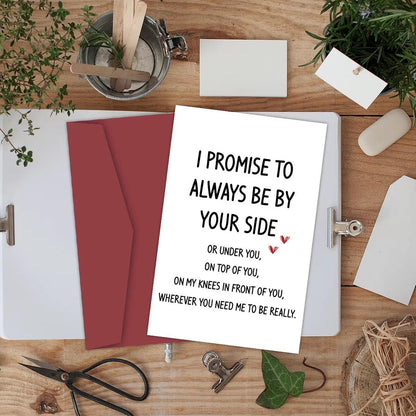 Funny Anniversary Card – 'I Promise to Always Be by Your Side' for Valentine’s Day, Birthdays, and Special Occasions - Cupid's Treasures