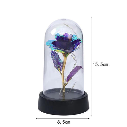 Eternal Rose LED Light in Glass Dome - Blue Rose - Cupid's Treasures