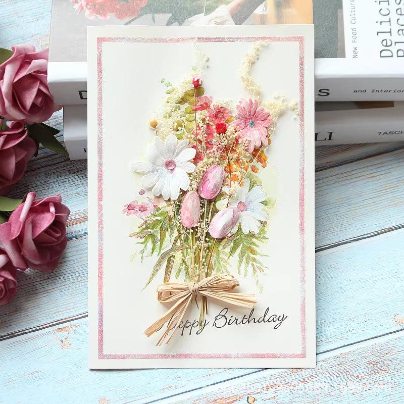 Romantic Flower Greeting Card – Handmade Thank You, Wedding, Birthday, & Holiday Card (Choose Your Design) - Cupid's Treasures