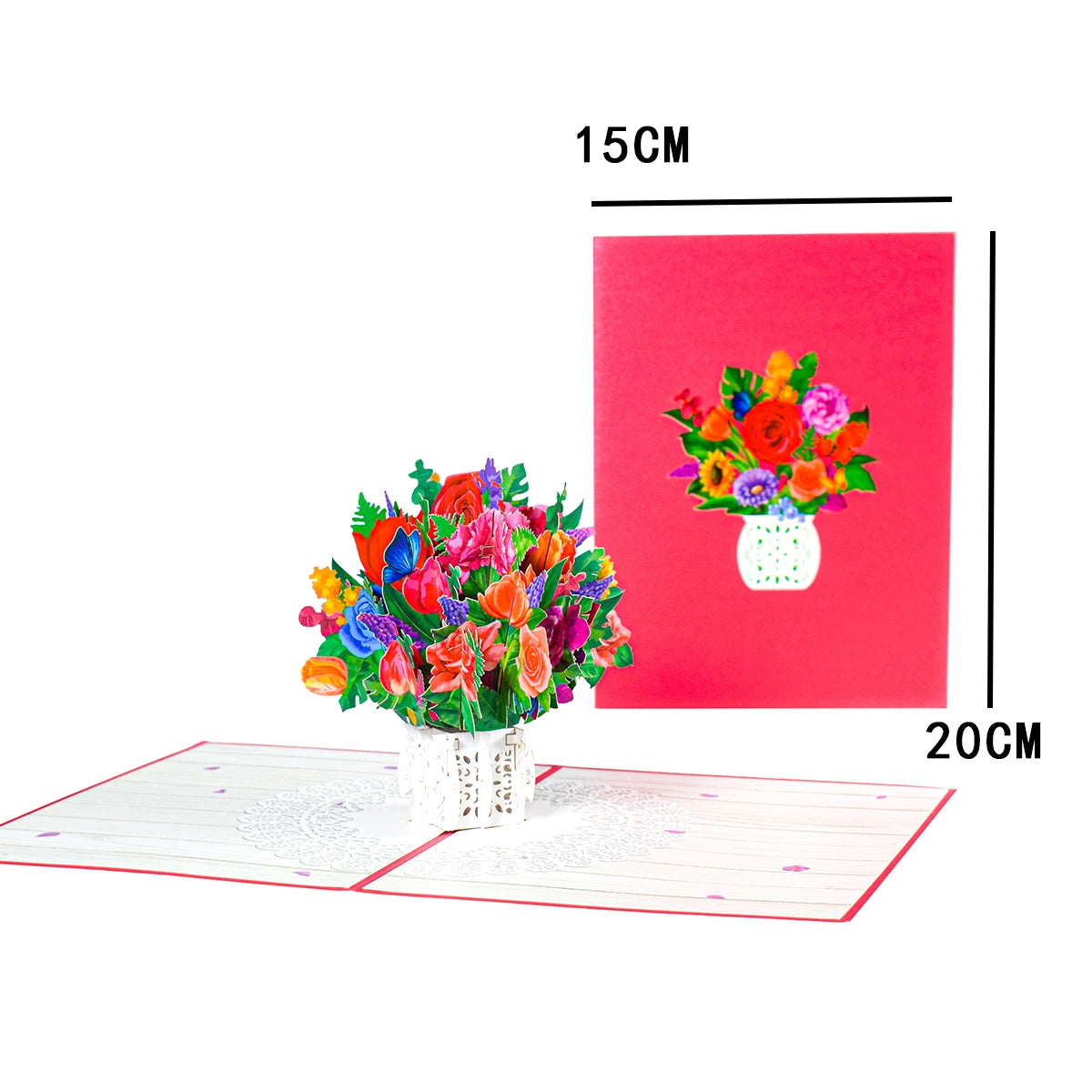 3D Pop-Up Flower Greeting Card – Perfect for Any Occasion- Valentine's Day- Mother's Day - Cupid's Treasures