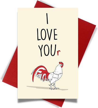 Cupid’s Treasures Funny Valentine’s Day Card for Him – Hilarious Greeting Card with Red Envelope