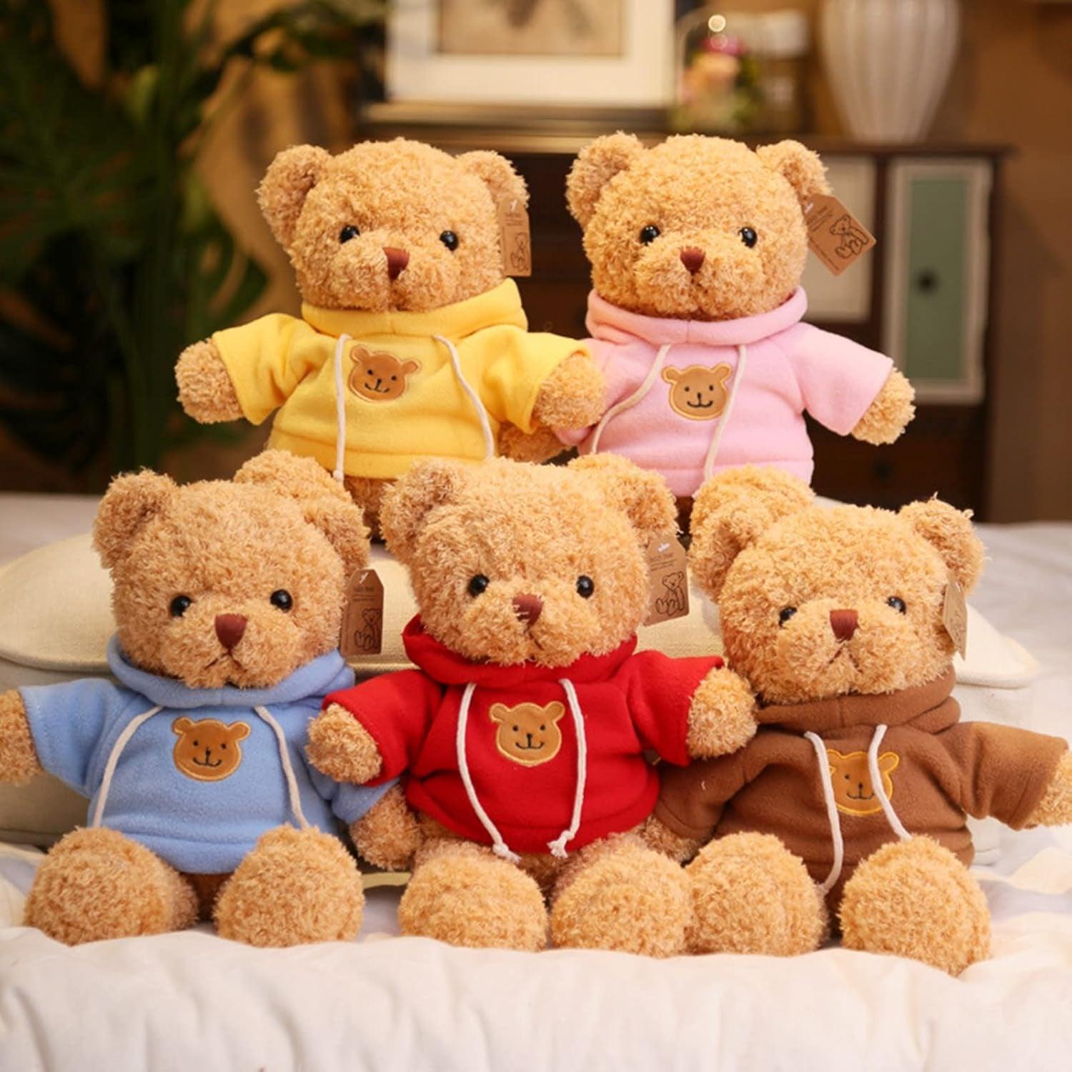 11.8-Inch Plush Teddy Bear with Hoodie - Cupid's Treasures