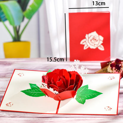 3D Pop-Up Flower Greeting Card – Perfect for Any Occasion- Valentine's Day- Mother's Day - Cupid's Treasures