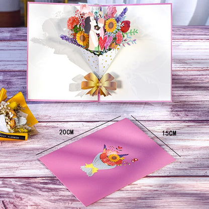 3D Pop-Up Flower Greeting Card – Perfect for Any Occasion- Valentine's Day- Mother's Day - Cupid's Treasures