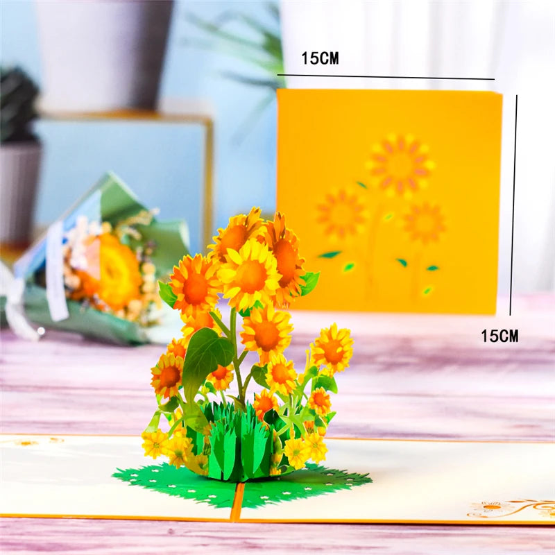 3D Pop-Up Flower Greeting Card – Perfect for Any Occasion- Valentine's Day- Mother's Day - Cupid's Treasures